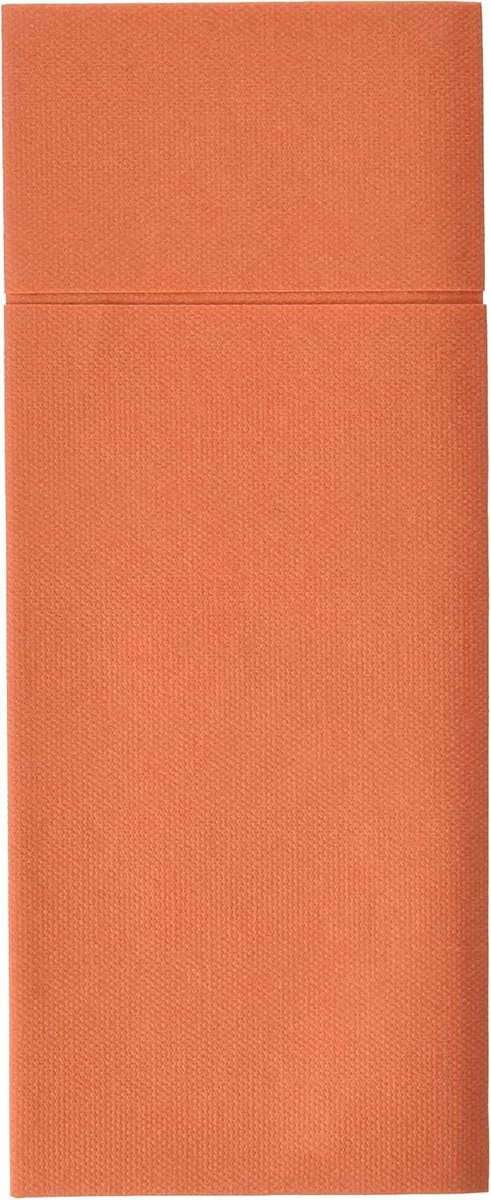 SnelShoppen - Airlaid 50 Stuks Bestekservetten met Zak, Hoogwaardige Wegwerpservetten, Oranje, 32x40 cm, Ideaal voor Feesten en Gastronomie