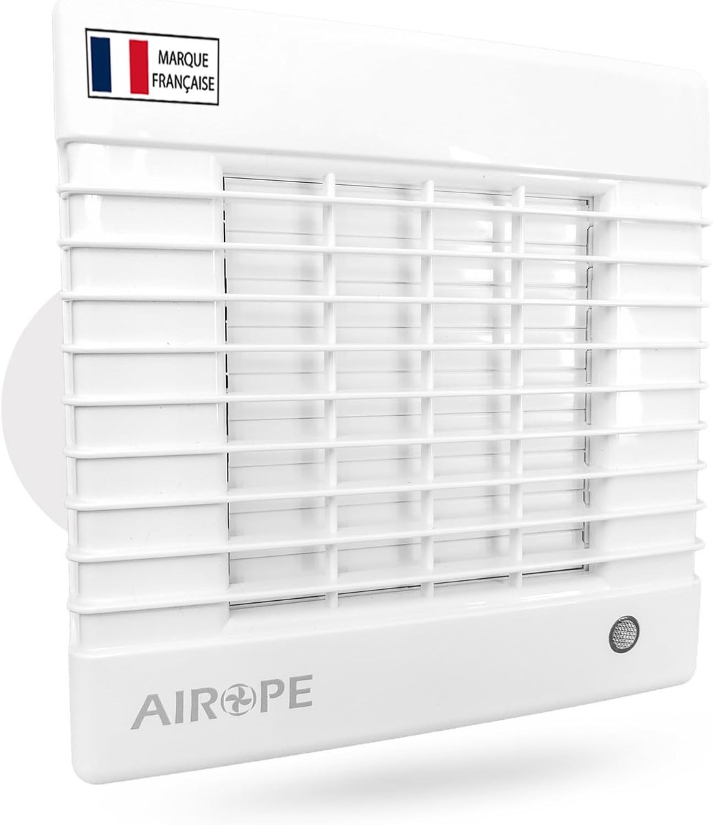 SnelShoppen - 100mm Badkamer Ventilator met Automatische Lammellen, Stille Luchtafzuiger voor Badkamer, Keuken, Toilet, Modern Design, Energiebesparen