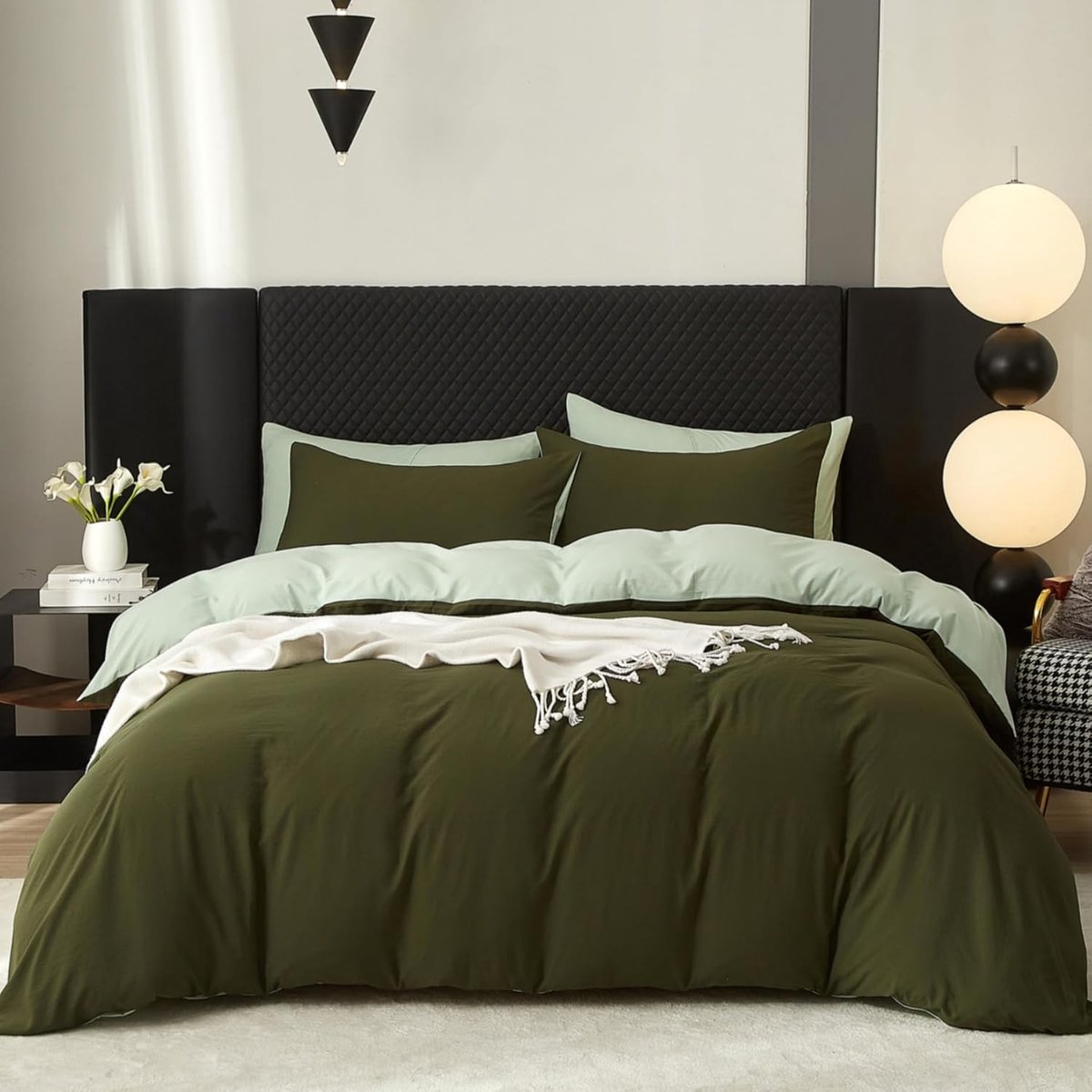 SnelShoppen - Luxe Gezu Bedlinnen Set 135 x 200 cm - Roze Oudroze Grijs - 2-delig Dekbedovertrek en Kussenslopen - Zacht Katoen, Ademend, Omkeerbaar B