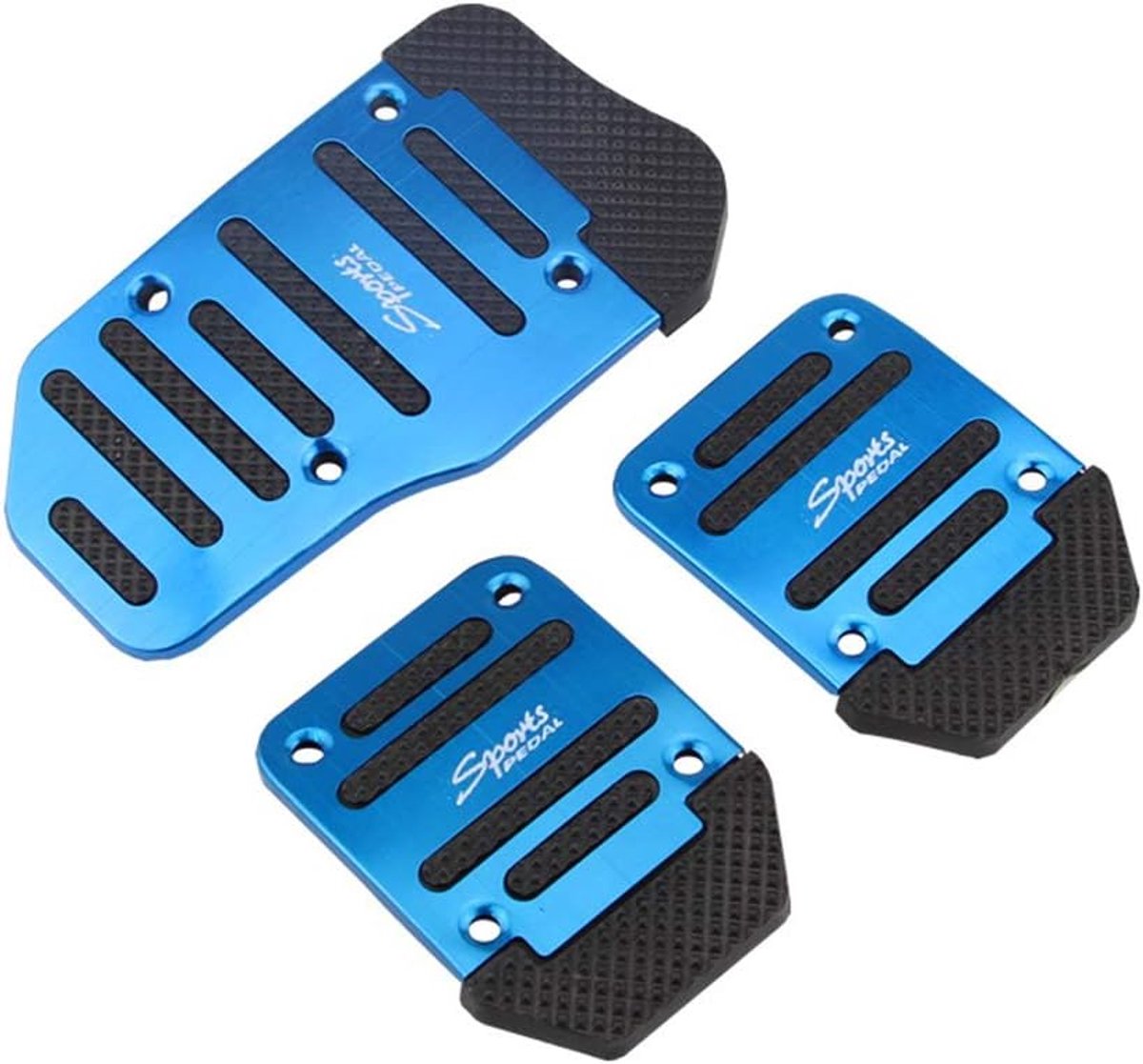 Thijox - 3 Stuks Auto Pedaal Rem Accelerator Anti-Slip Voetpedaal Pads, Universele Antislip Handgeschakelde Auto Gas Rem Voetpedaal Covers, Blauw, Ges