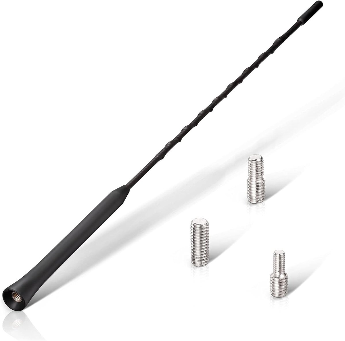 SnelShoppen - Eightwood FM DAB Auto Antenne - 40cm Dakkap Antenne met Sterke FM/DAB Ontvangst - Vervangende Antenne Staf van RVS