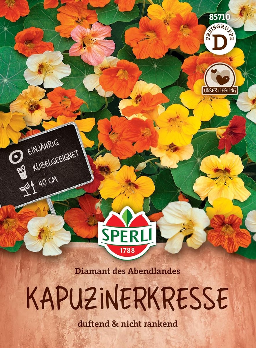 SnelShoppen - Capucina Zaden voor Bloemen met Eetbare Bloemen en Bladeren - Hoogte 40 cm - Bijenvriendelijk en Makkelijk te Zaaien voor Tuin, Balkon e