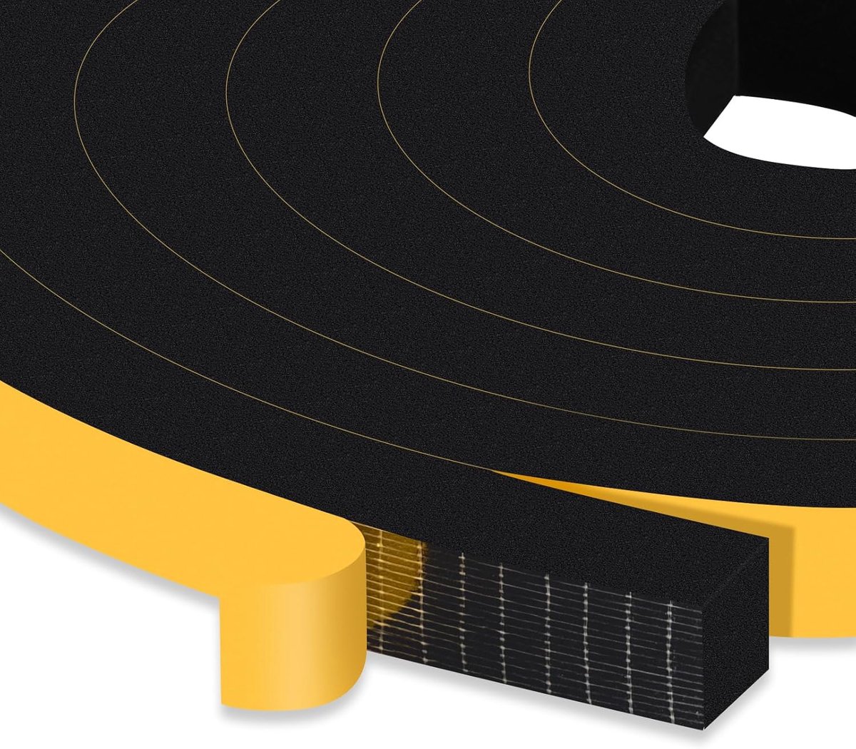 SnelShoppen - High Density Foam Tape 12mm x 10mm - Zelfklevende Weerstrip Seal - Isolatie Tape voor Ramen en Deuren - Geluidsdicht en Schokbestendig -