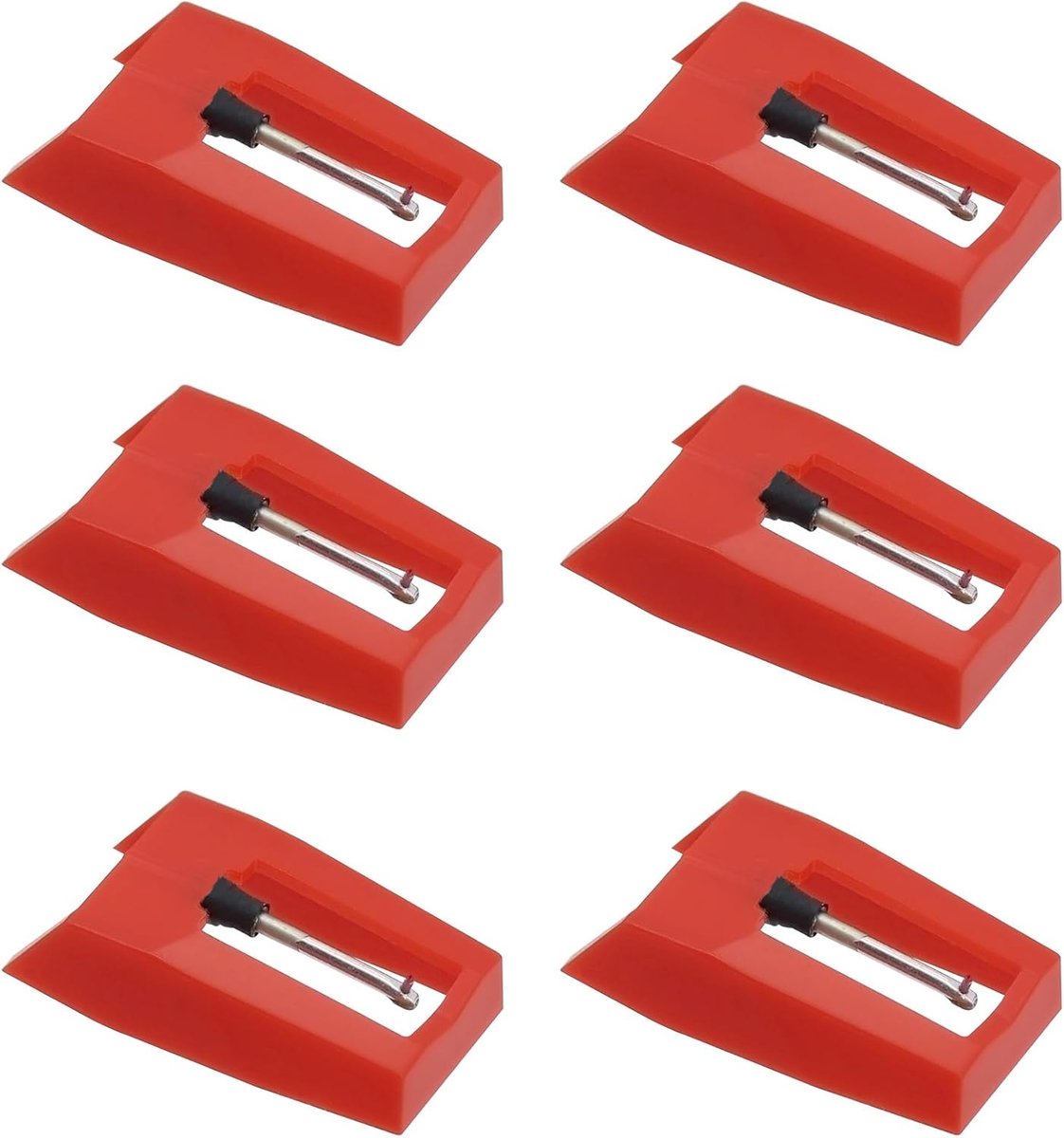 SnelShoppen - 6 stuks universele naalden voor vinyl platenspeler, hoge precisie diamantpunt, vervangende platina-pen, helder en stabiel geluid, kleur