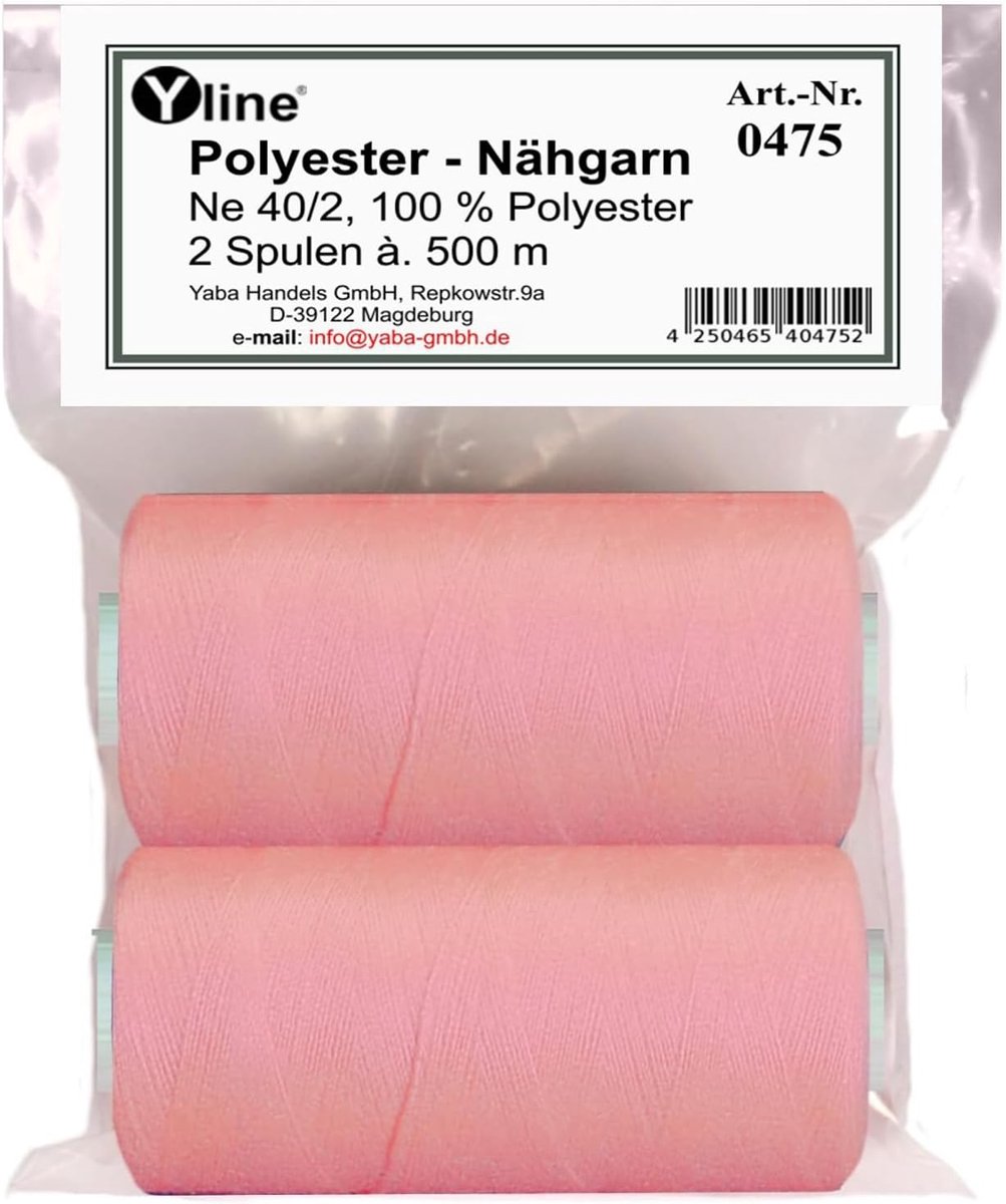 SnelShoppen - 2 Spoelen 500m Polyester Garens in Roze - Naai Draad voor Naaimachine - Kwaliteitsgarens voor Creatieve Projecten