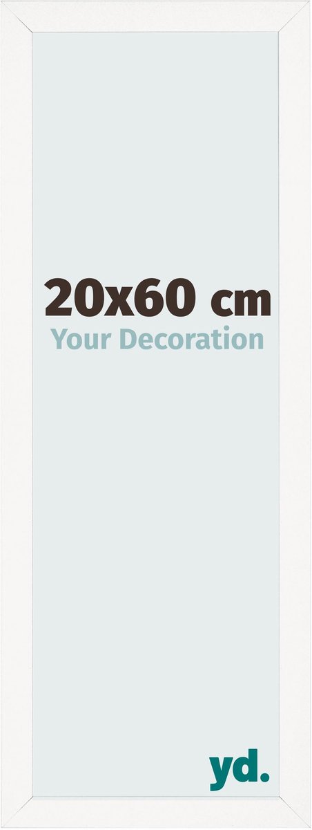 Your Decoration - Fotolijst 20x60 cm - MDF - Wit Hoogglans - Bologna