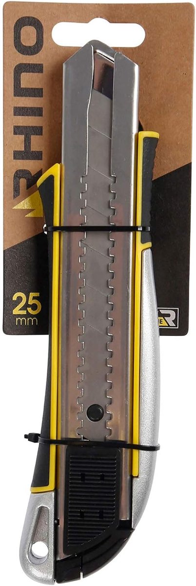 SnelShoppen - Cutter Knife 25 mm, Retractable Blade, 2-Component Handle, Perfect voor Hobby, Klussen en Creatieve Projecten