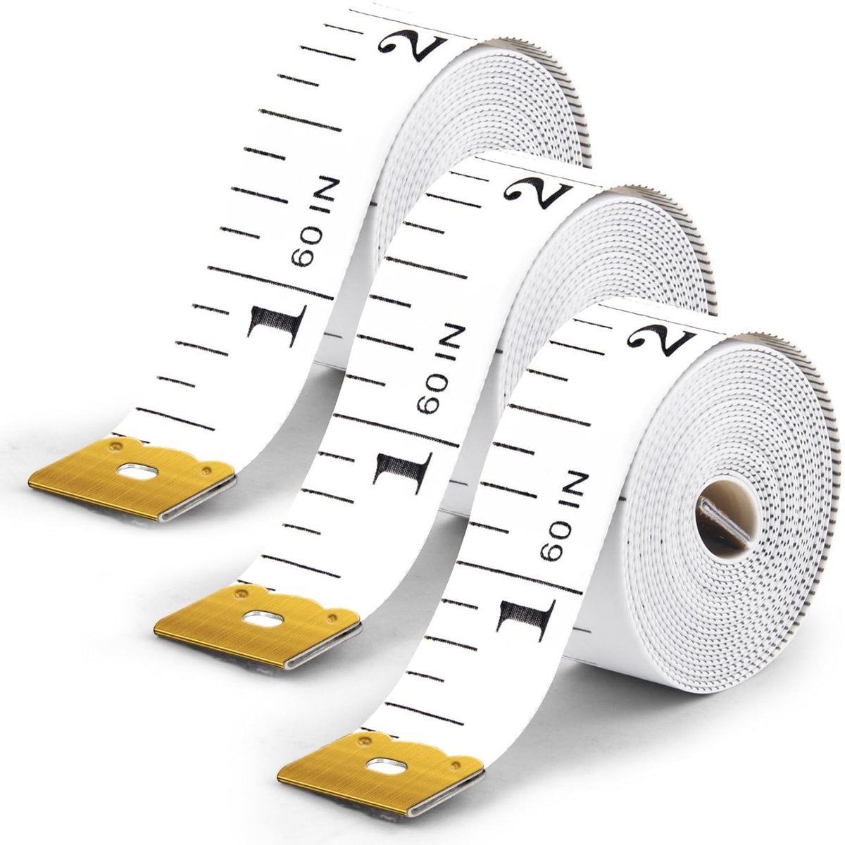 SnelShoppen - 3-Delige Lichaamsmeetlint voor Gewichtsverlies, 150 cm Lengte, 1.2 cm Breed, Precisie Meetlint voor Kleding en Lichaamsmetingen, Duurzaa