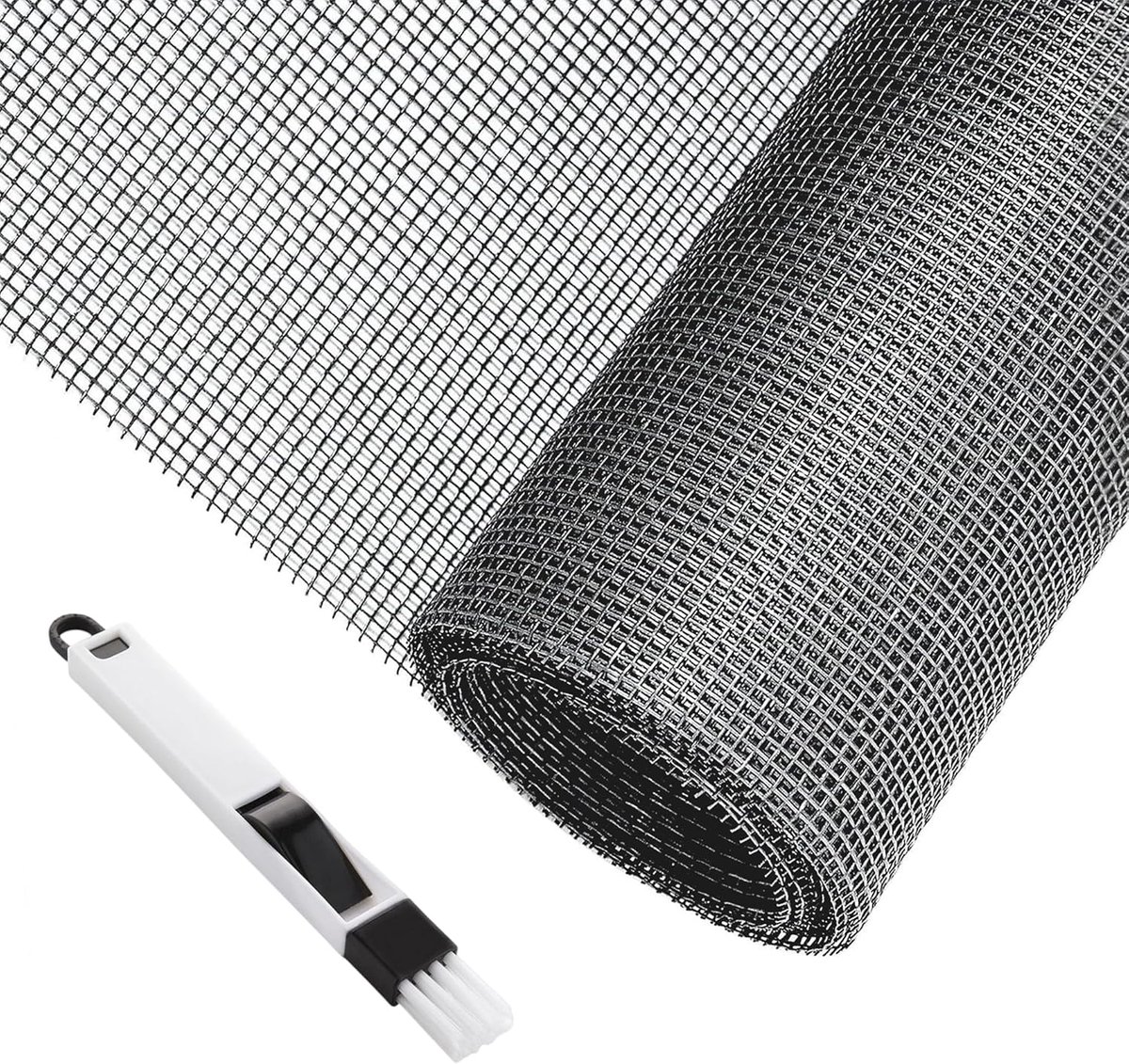 SnelShoppen - Vliegenscherm voor Ramen 300x150CM, Muggennet, Op Maat Snijden, Insectenbescherming, UV Bestendig, Grijs voor Thuis, Tuin en Kamperen