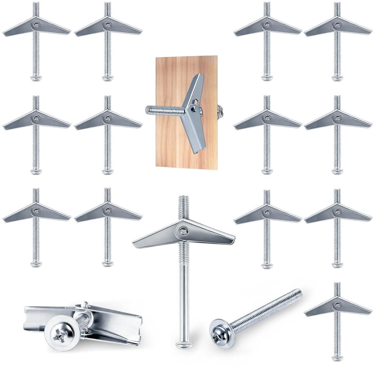 SnelShoppen - 45 Sets Bolt Plugs, M3/M4/M5/M6 RVS Boorpluggen, Expansiepluggen, Holle Wandpluggen met Moeren en Gipsplaten Wasmachines, 135 Stuks