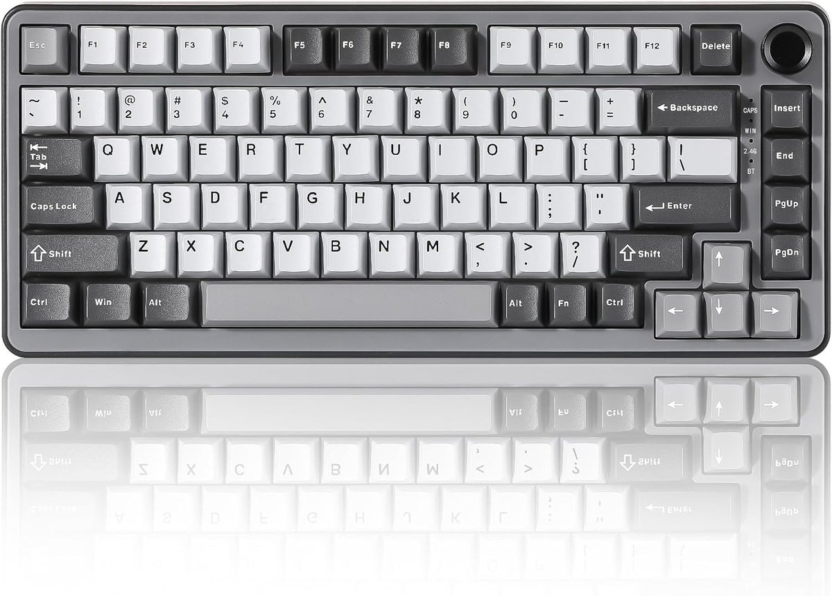 SnelShoppen - Draadloos Mechanisch Toetsenbord 75% - B75 PRO met Hot Swap Gasket, RGB Verlichting, Multifunctionele Knop - Voor Windows/Mac - Donkergr