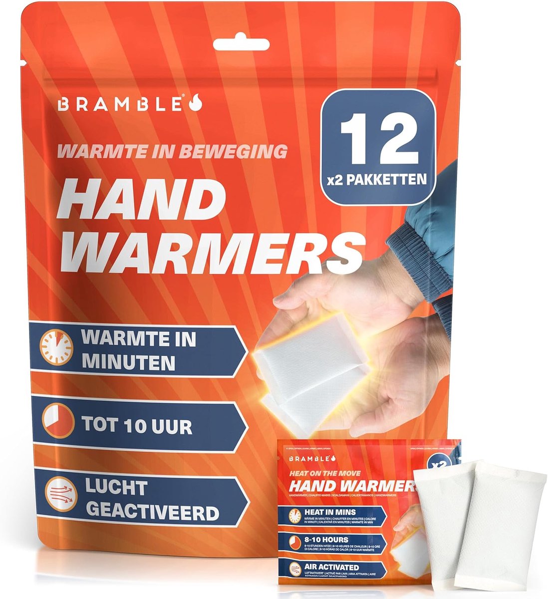 SnelShoppen - Bramble Handwarmers voor eenmalig gebruik, zakhandwarmers 10 uur warmte, ideaal voor wandelen, outdoor, skiën, voetbal, camping