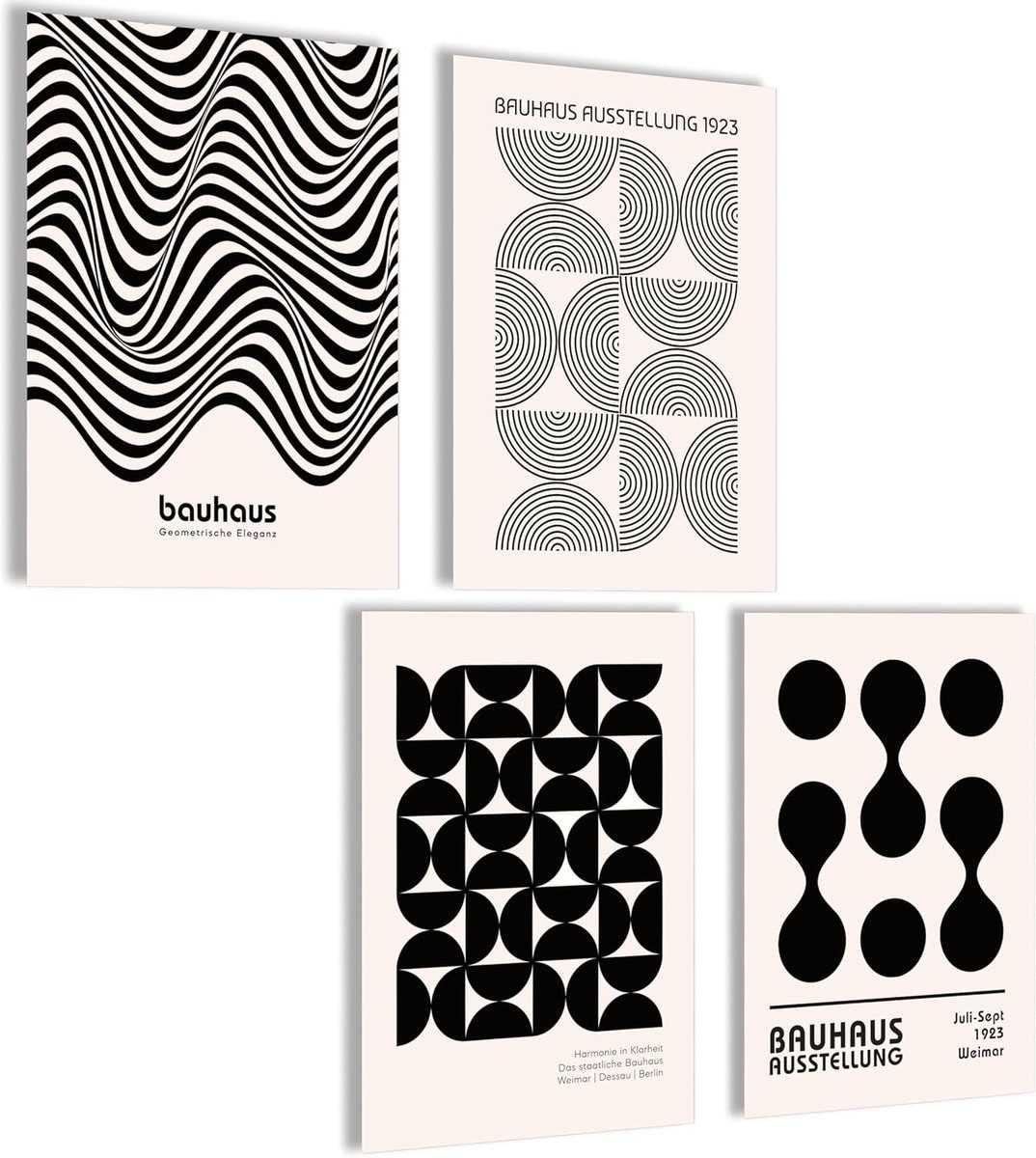 SnelShoppen - Vintage Bauhaus Poster Set Aesthetic Wanddecoratie voor Woonkamer en Slaapkamer - Hoogwaardige Posters op Premium Papier - Perfecte Muur