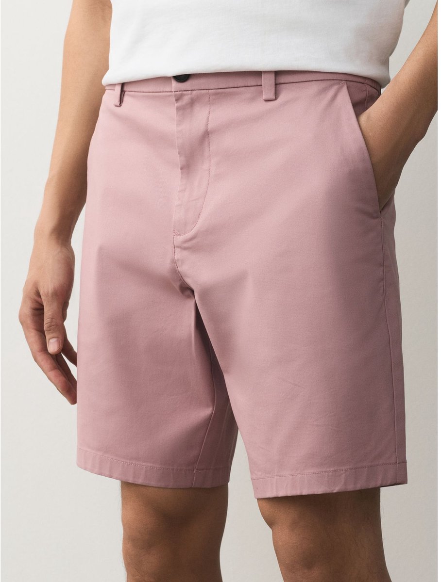 Next - Heren - Stretch chinoshort met elastische taille - Roze