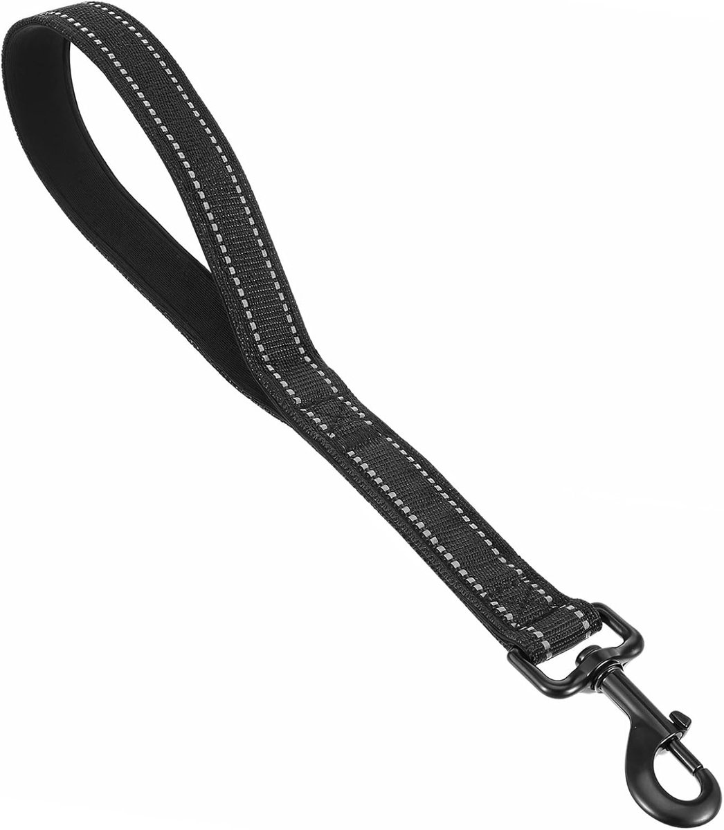 SnelShoppen - Short Dog Leash - Verkeershalsband met Padded Handgreep - Stevige Korte Nylon Hondenlijn voor Extra Controle - Reflecterende Draad voor