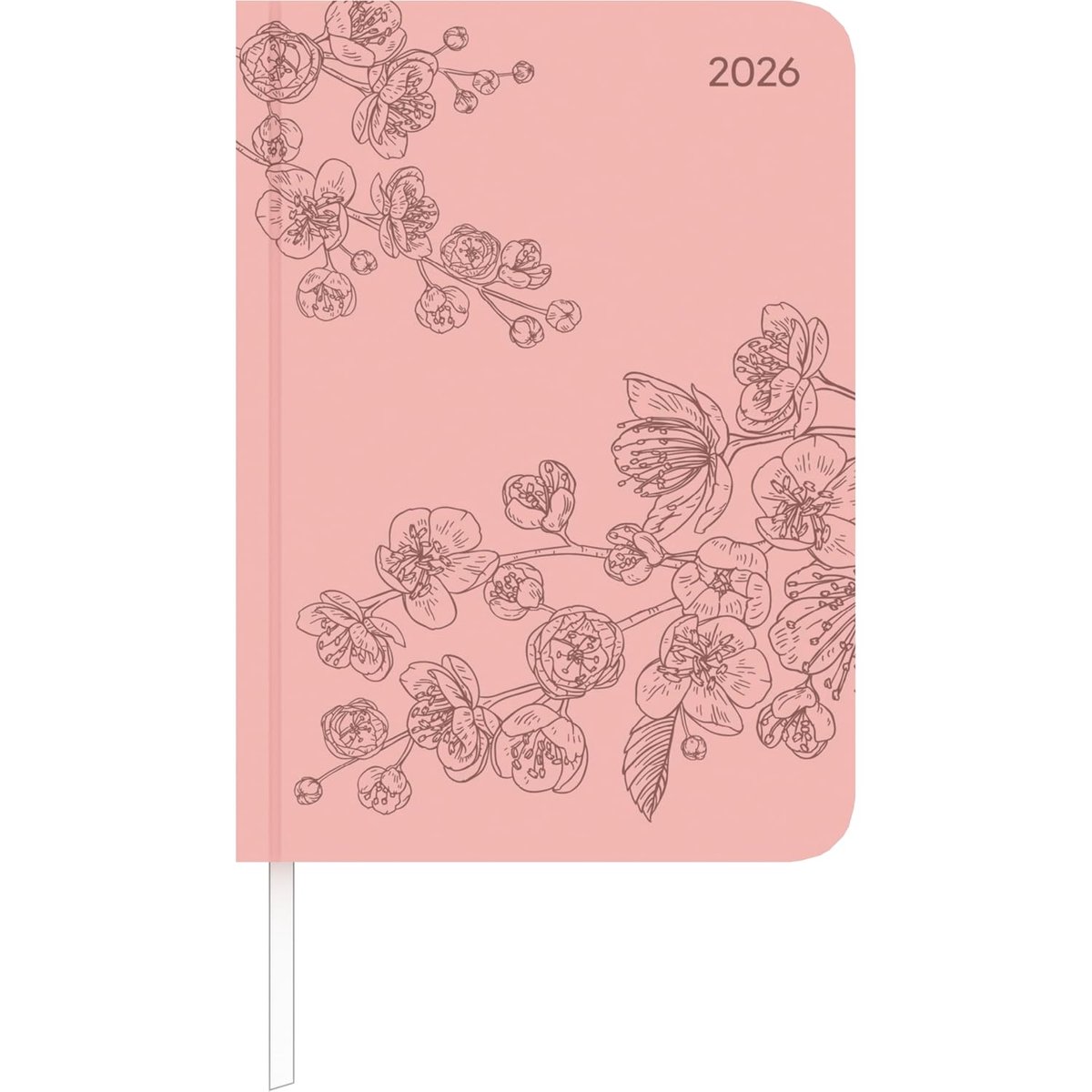 SnelShoppen - Lady Journal Deluxe Salmon 2026 – Elegante A6 Taschenkalender met Weekindeling – 128 Pagina's – Tucson-Einband met Motief en Extra Funct