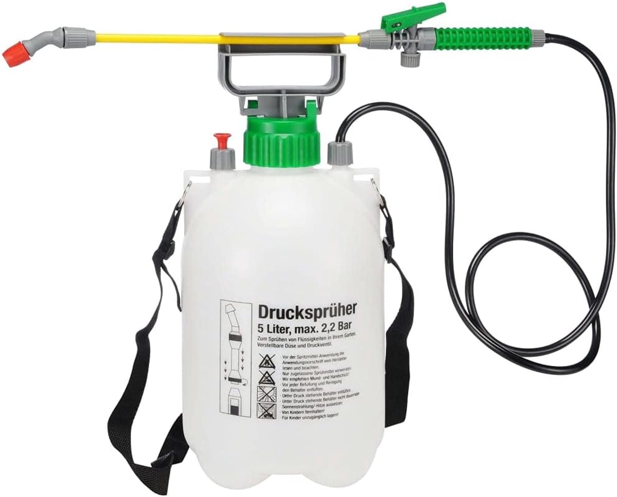SnelShoppen - Drukspuit 5 L - Multifuntionele Tuinspuit - Water, Insecticiden, Pesticiden, Fungiciden - Ideaal voor Tuinonderhoud - Duurzaam PP Plasti