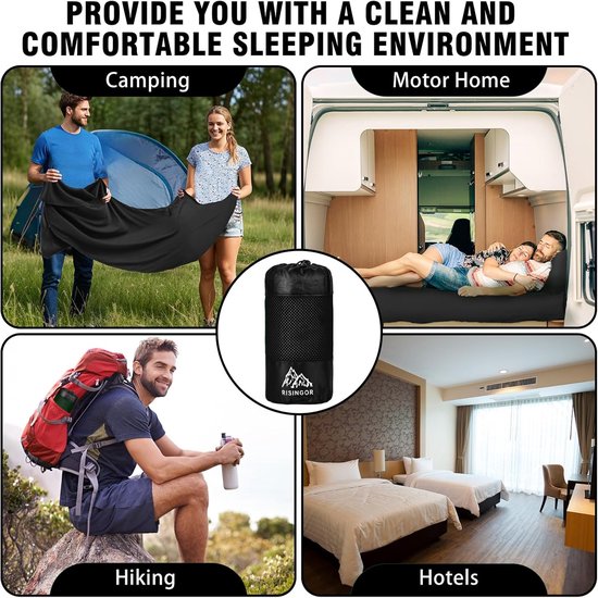 SnelShoppen - Ultralight Cotton Hut Slaapzak voor Camping en Hiking - Microfibre, 220x90 cm, Opvouwbaar, Lichtgewicht met Kussenscompartiment van Snelshoppen — afbeelding 4