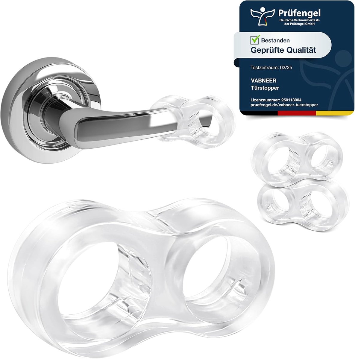 SnelShoppen - VABNEER Door Stopper - Transparante Deurstopper voor Deurhandvatten - Bescherming voor Muren en Meubels - 6 Stuks, 8 Vorm, PVC, Geluidsd