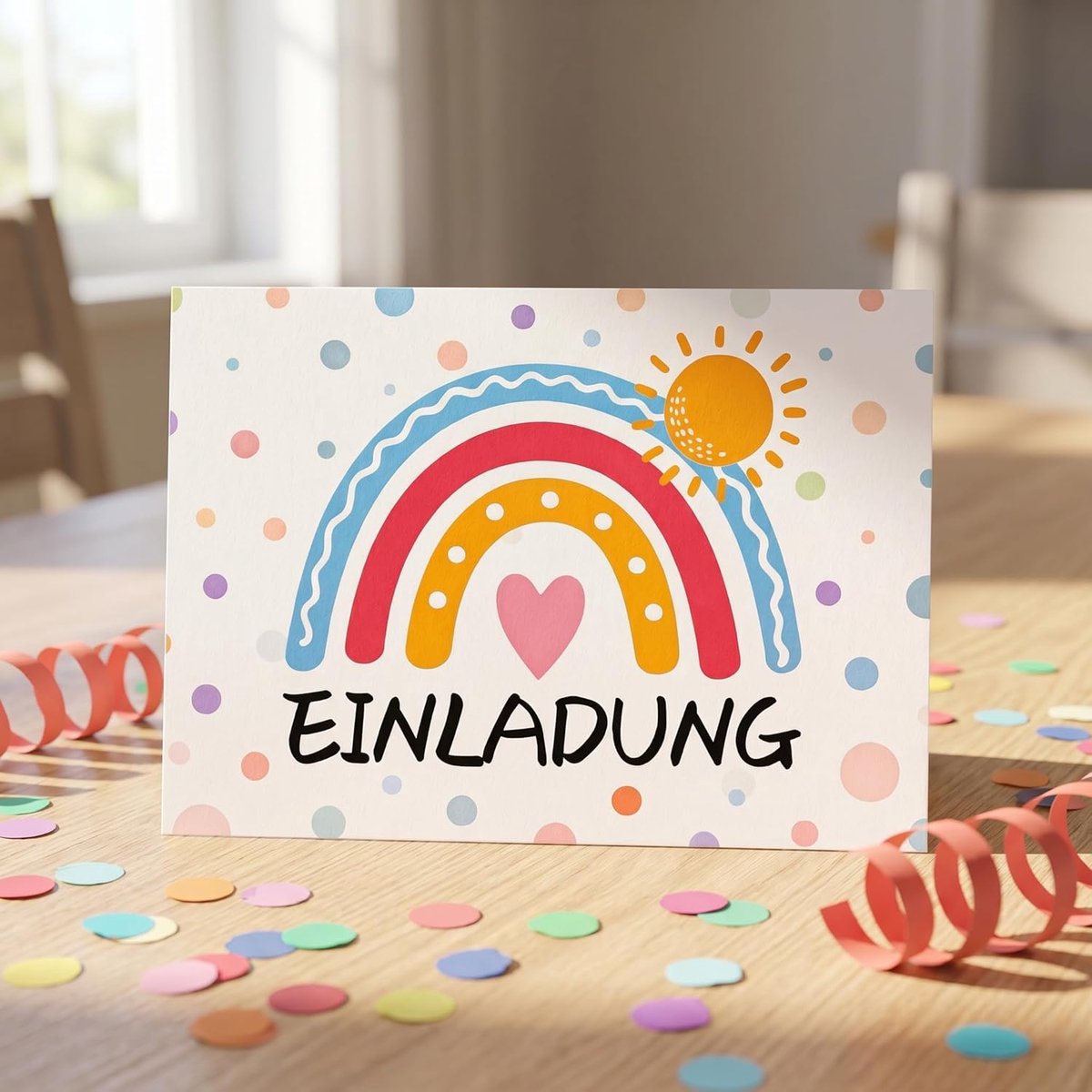 SnelShoppen - 25 Uitnodigingskaarten Verjaardag Regenboog, Kinderverjaardag Uitnodigingen voor Meisjes en Jongens, Feestuitnodigingen om te Vullen, Kl