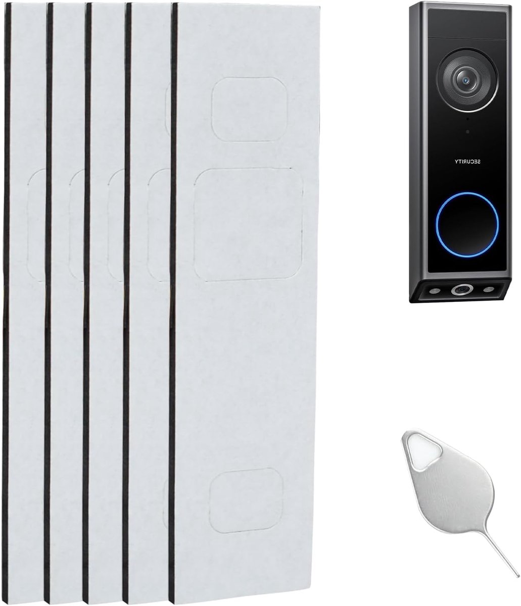 SnelShoppen - Doorbelhouder zonder boren voor Eufy Video Doorbell E340 - 5 Pack zelfklevende muurbevestiging - Eenvoudige installatie - Deurbelaccesso