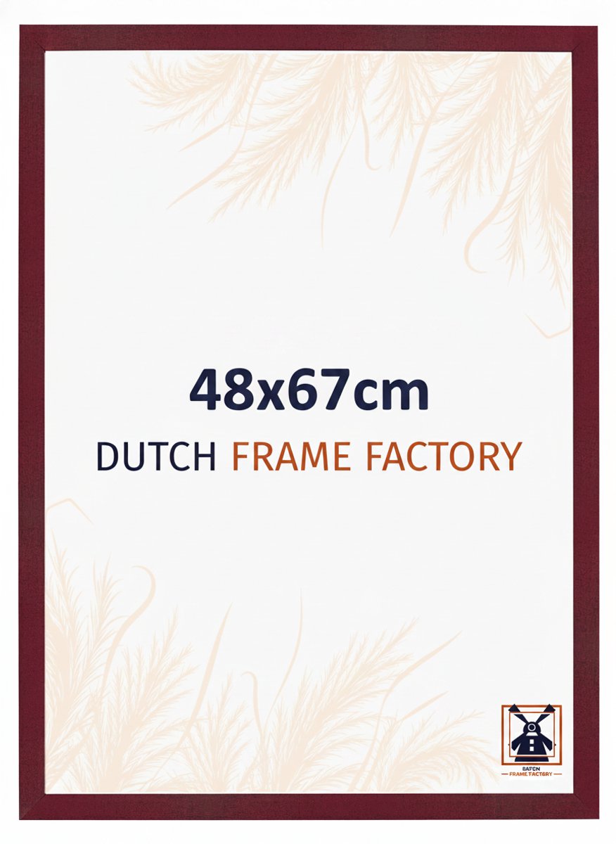 Fotolijst 48x67 cm - MDF - Wijnrood Geveegd - Benno