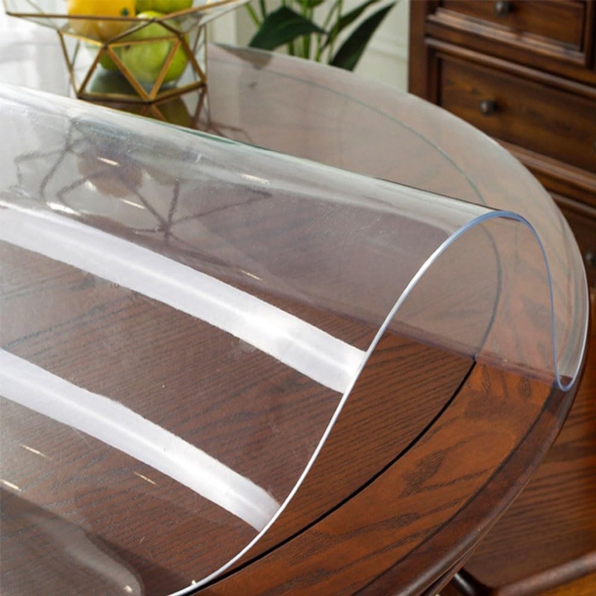 Tafelbeschermer Rond - Bureau Onderlegger - Tafel Beschermen - 15 mm Dik PVC - Diverse Maten - Transparant