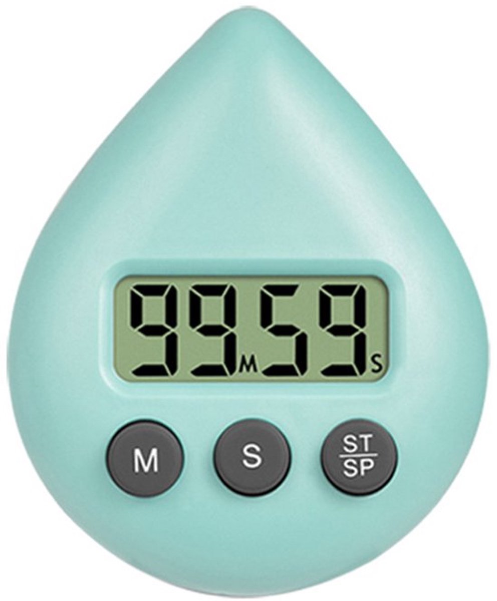 1 Digitale Douchetimer - 6,5 × 2,2 × 8 cm - Waterdichte Timer - Compact en Gebruiksvriendelijk - Perfect voor Dagelijks Koken en Baden - Lichtgroen