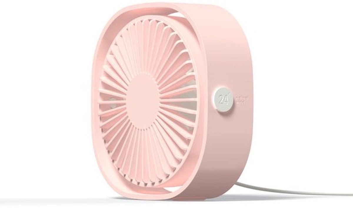 USB Tafelventilator - USB Ventilator - Mini Ventilator - Compact - 3 Windstanden - Roze