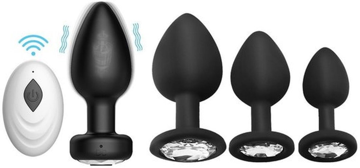 Vibrerende buttplug, seksspeeltjes voor volwassenen 4 stuks siliconen buttplugs, anale seksspeeltjes met afstandsbediening, 10 vibrators voor mannen en vrouwen, anale speeltjes seksspeeltjes voor volwassenen en spellen prostaatmassager