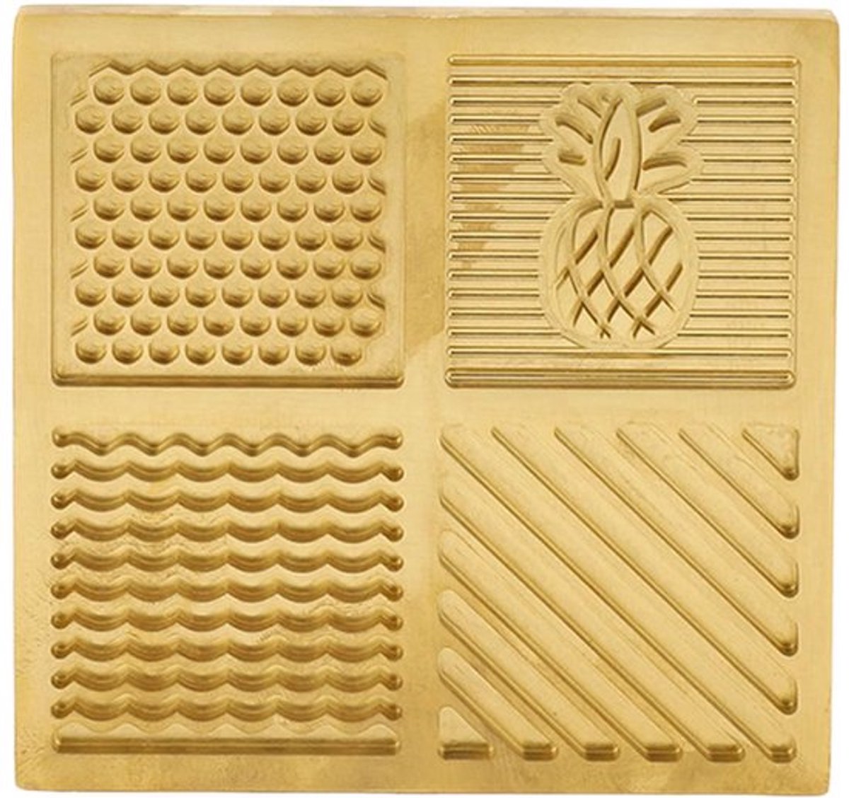 4 Patronen IJs Ontwerper Tray IJsblok Stamp, IJs Stempel Tray Messing IJs Tray IJs Ontwerper Tray Ambacht Moderne IJs Vormen voor Whisky, Bourbon Cocktails in 5 Seconden