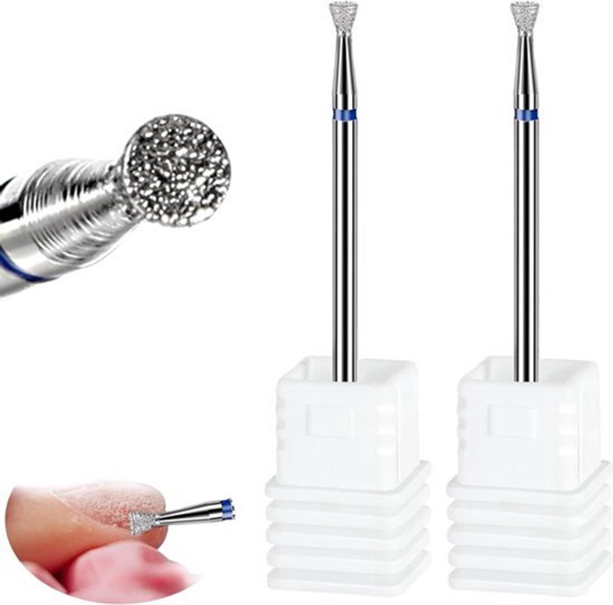 Nagelsnijbit platte slijpstift voor nagelfrees - Manicure slijpkop gereedschap met doos voor nagelmodellering - Professioneel schuurlichaam - Geschikt voor manicure, pedicure en eelt