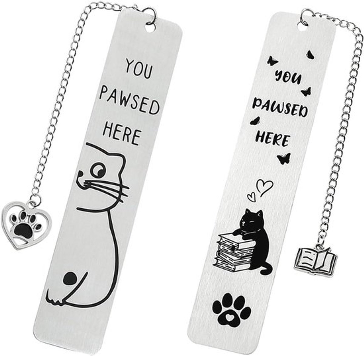 Metalen boekenleggers - Gepersonaliseerd - 2 stuks