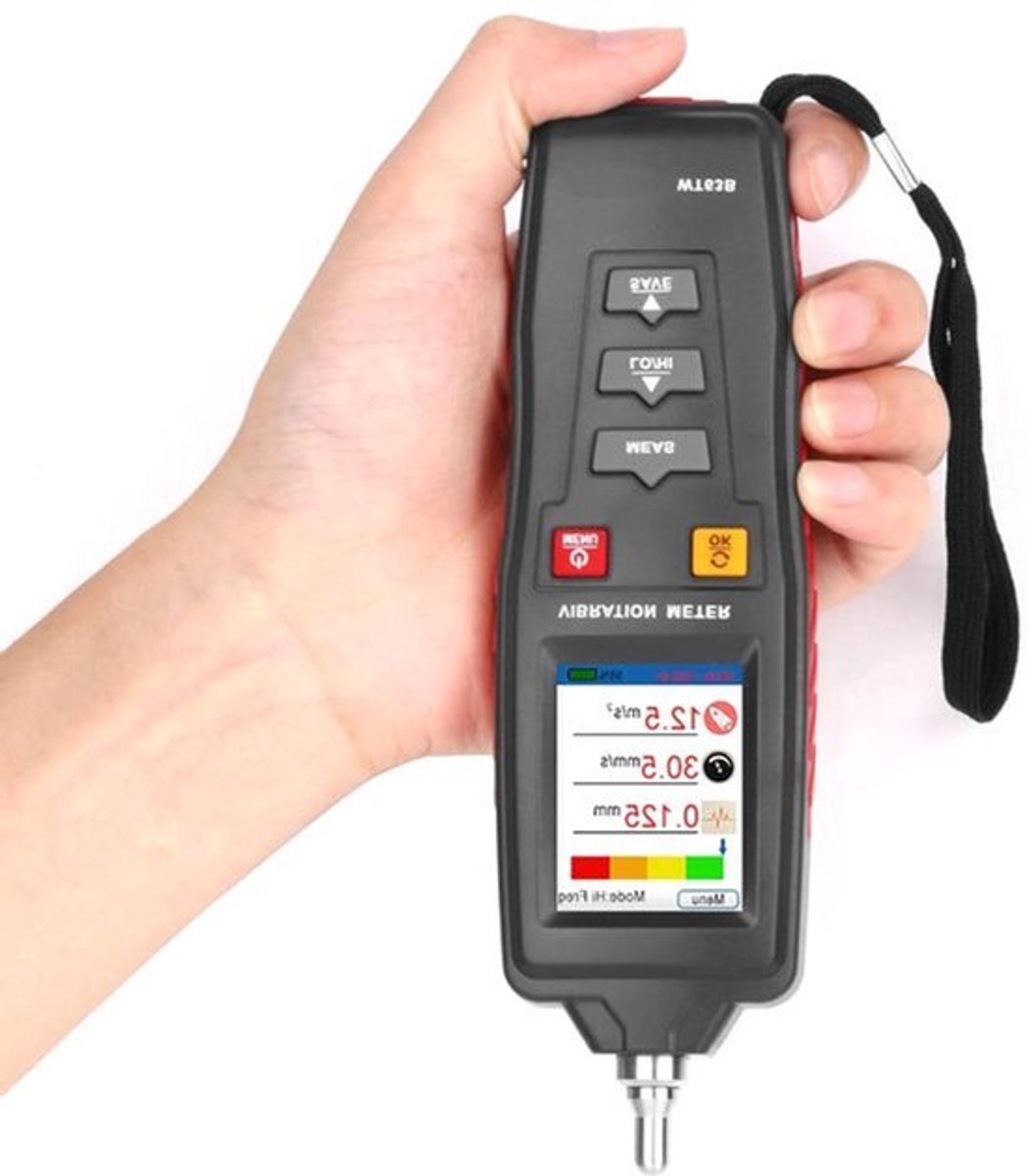 Vibratiemeter Digitale Versnellingsmeter Handheld Vibrometer Versnelling Snelheid Verplaatsing Tester WT63B