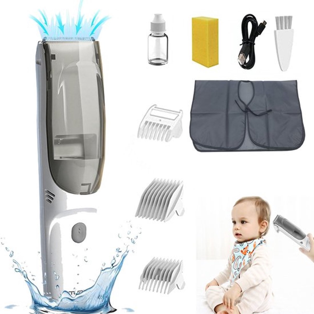 Elektrisch Scheerapparaat - tondeuse voor baby - kindertondeuse - Trimmer - Haartrimmer voor kinderen - Stil - Stille waterdichte tondeuse - Multigroom - Geschikt voor jongens en meisjes