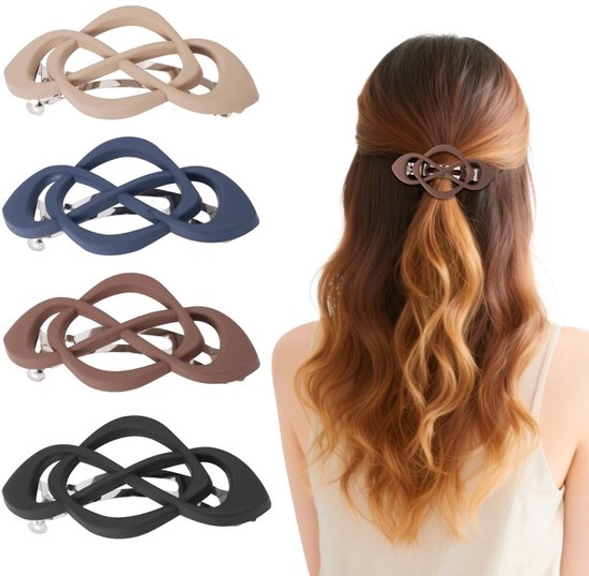 4 stuks Vintage Franse Haarspeldjes, Elegant Retro Decoratieve Haarspeldjes voor Vrouwen Meisjes Dik en Dun Haar Stijlvol Sterke Hold Antislip Grip Stylingaccessoires