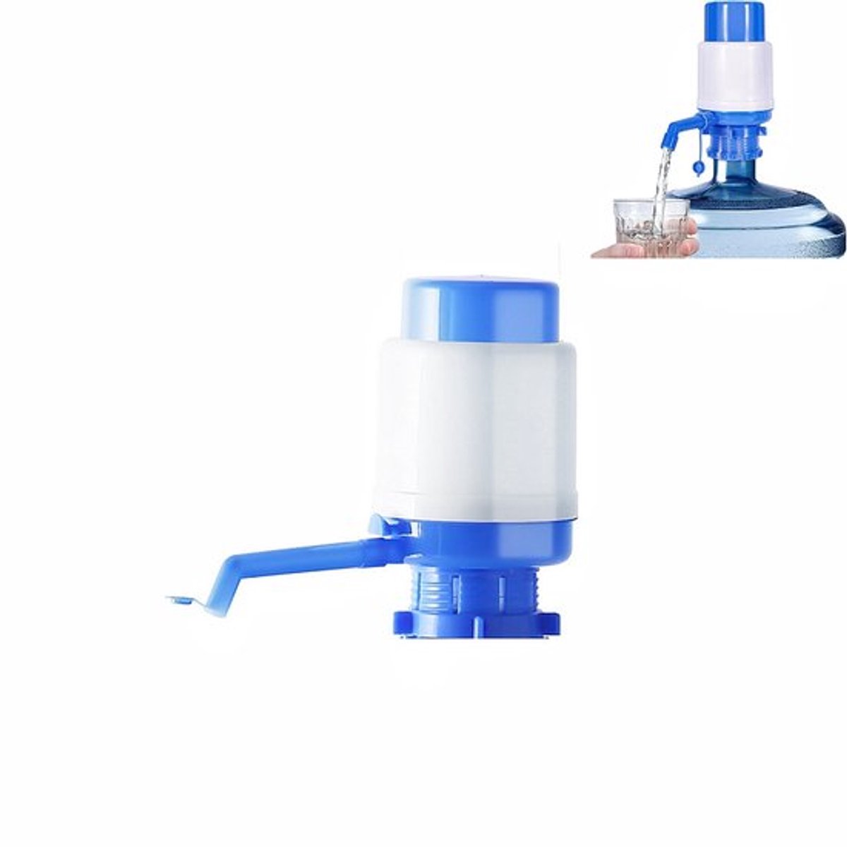 3 stuks handmatige waterpomp - drukontwerp voor een soepele waterstroom - wateremmerdispenser - handmatige drinkwaterpomp - 9,5 * 9,5 * 20 cm - geschikt voor drinkwaterafgifte thuis en buitenshuis - blauw.