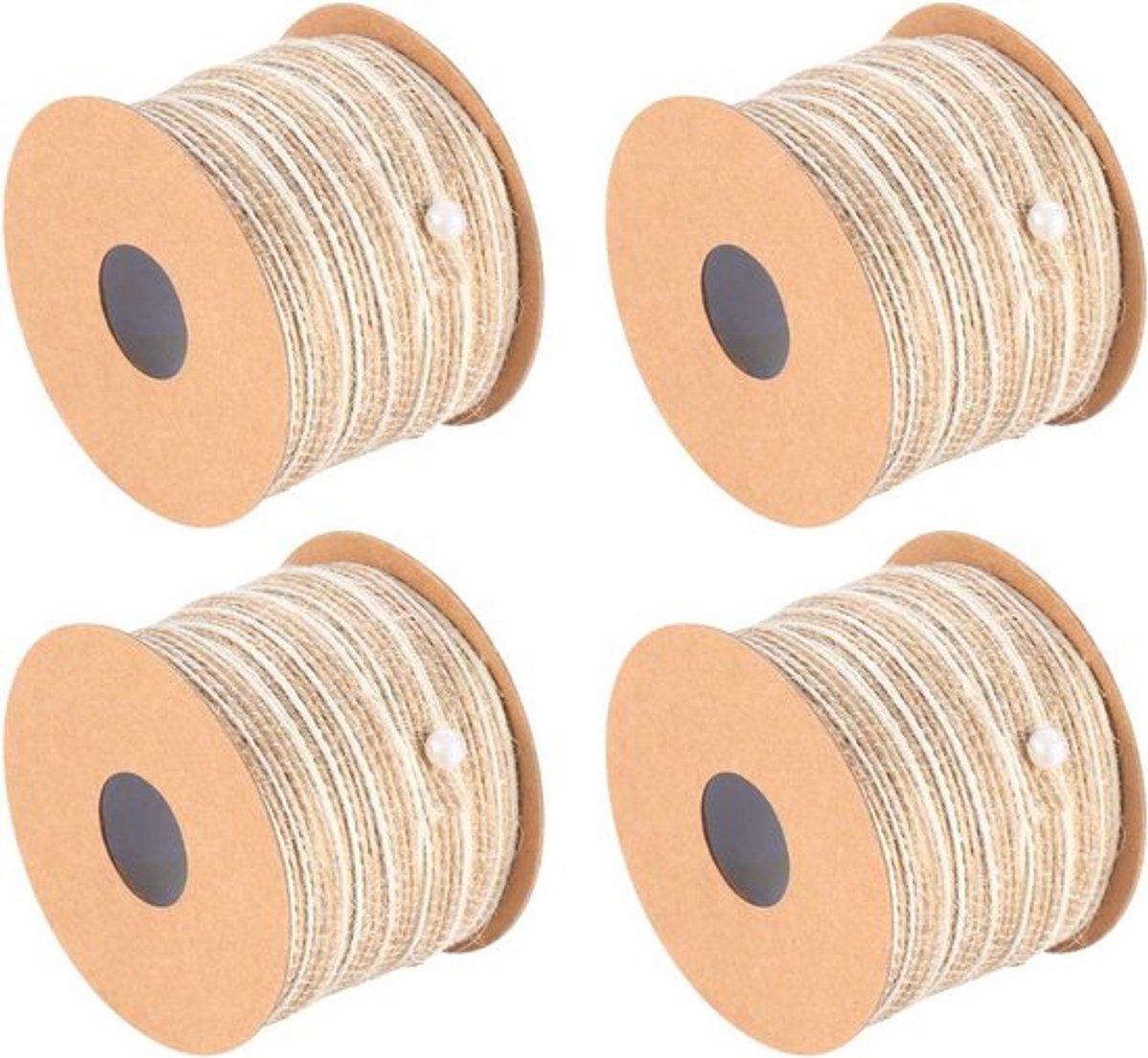 4 rollen natuurlijk jute touw - knutselen en geschenkverpakking - bruiloftsdecoratie (5 mm × 10 m)