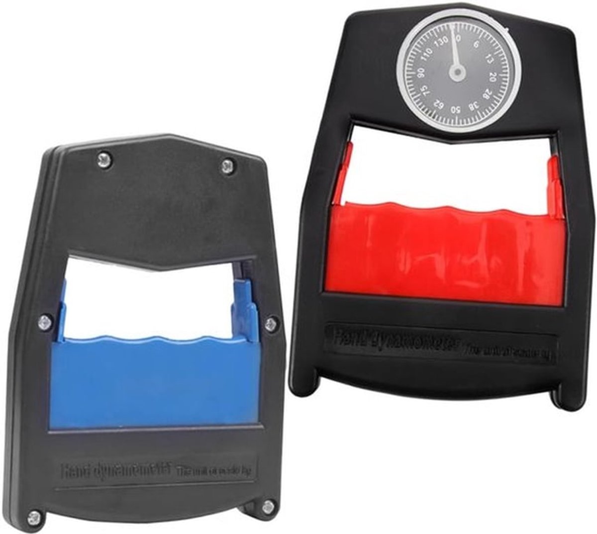 Professionele gripsterktetester, praktisch hulpmiddel voor vingerkrachttraining voor studenten, rood en blauw.