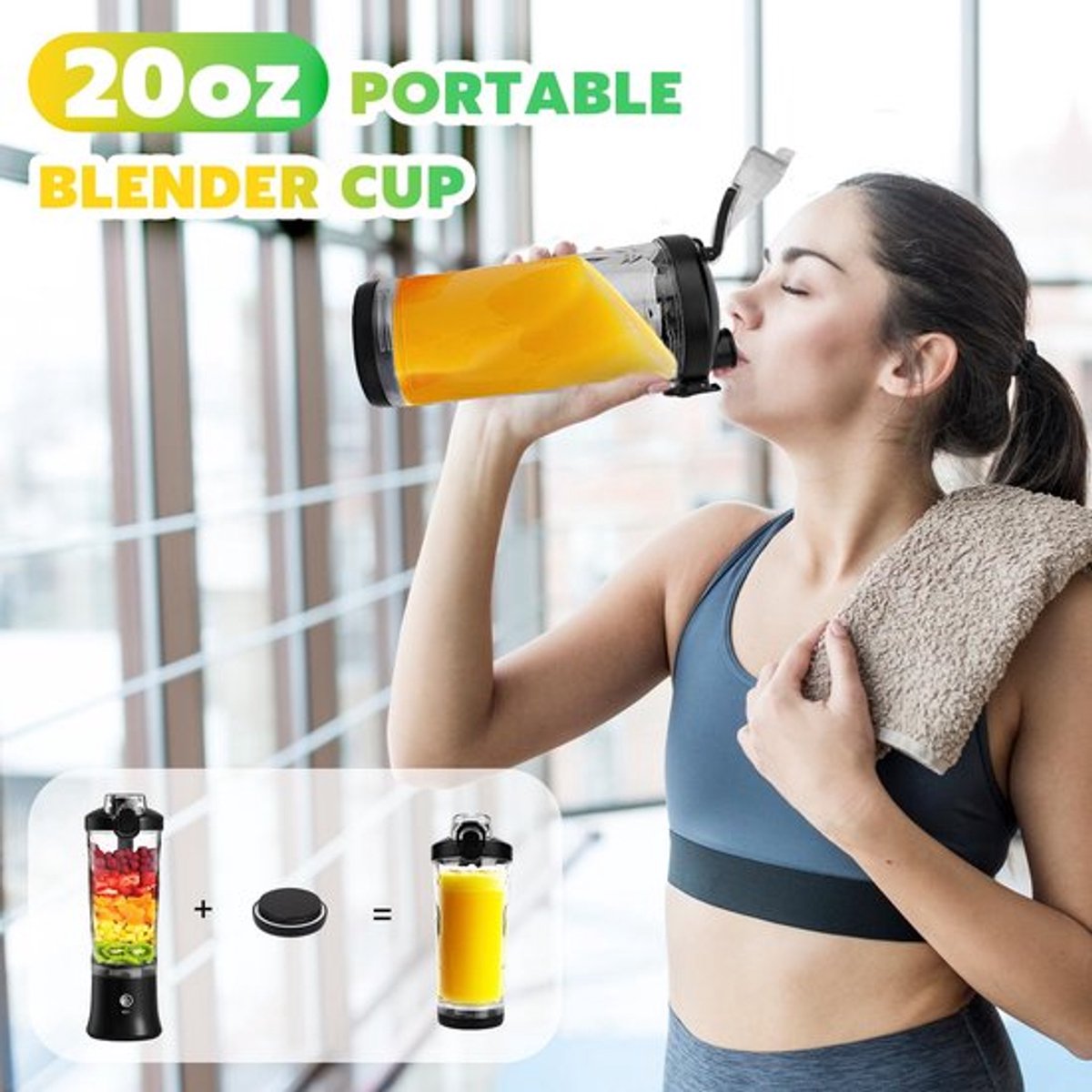 Mini Blender - Blender - Blender to go - Smoothie Maker - Draagbare Blender - Oplaadbare mini Blender - Portable Blender - Lichtgewicht - Blender draadloos - Blender - Blenders - Blender smoothie - Zwart