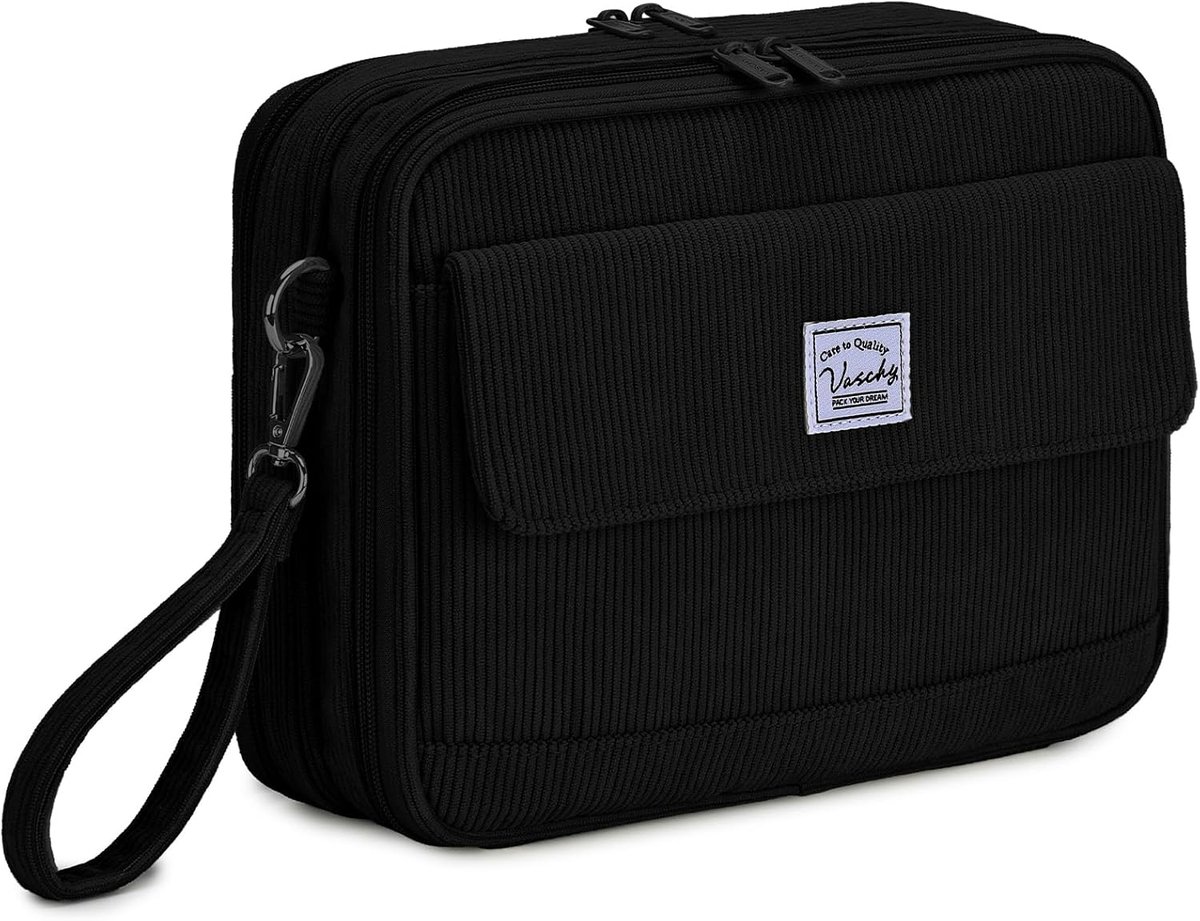 Thijox - Groot Pennenzak Etui voor 192 Potloden - Multifunctionele Draagbare Etui met Meerdere Compartimenten - School, Werk, Kantoor - Zwart