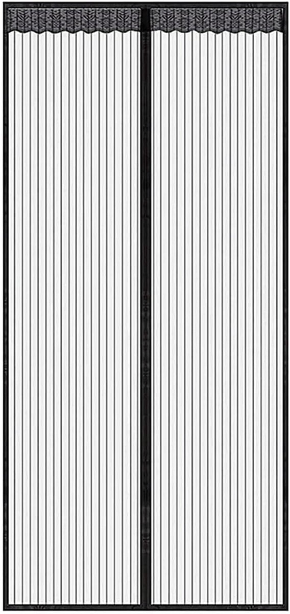 Deurgordijn – Hor-deurgordijn – Magnetisch vliegengordijn – 90 x 210 cm – sterke magneetsluiting – insectenscherm – montage zonder boren – zwart – voor tuin-, balkon- en binnendeuren