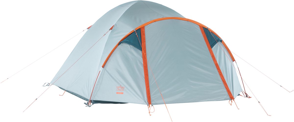 GRAND CANYON Zelt TOPEKA 3 Kuppelzelt – Geräumiges 3–4 Personen Campingzelt mit Apsis und GrandFlow Belüftung