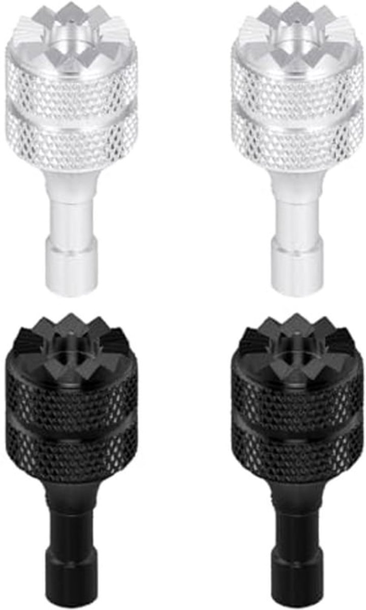 4 stuks drone-controllersticks, afneembare drone-joysticks, controllerstick - vervangende duimaccessoires compatibel met DJI Mini 3 Pro Drone DJI RC (zwart, zilver)