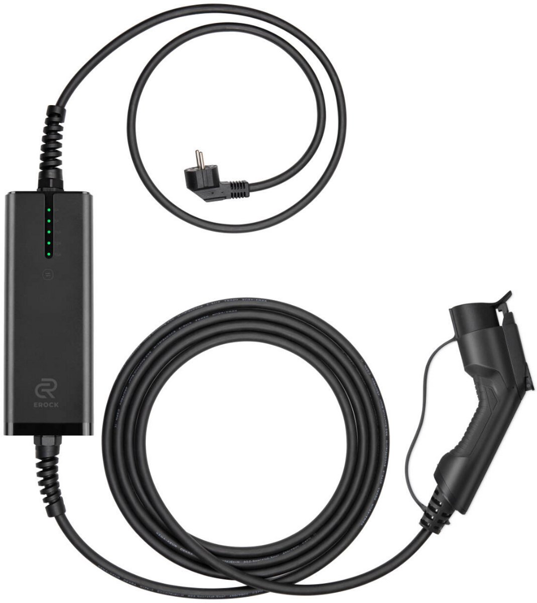 EROCK One Mobiele Lader Type 1 naar Schuko – 5 Laadstanden