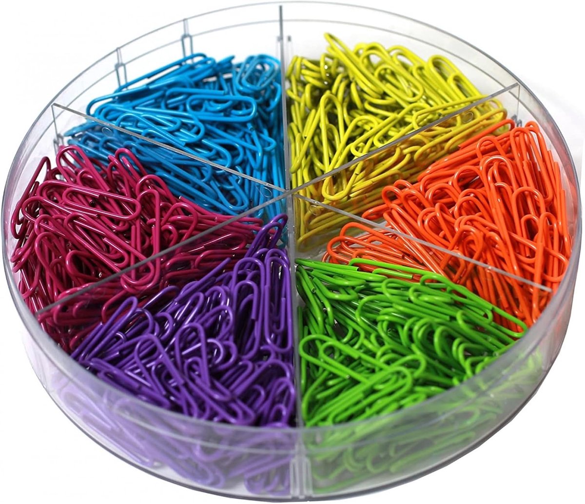 SnelShoppen - Paperclips - Kleurrijke en sterke paperclips voor school en kantoor - 480 stuks - 6 kleuren - Ideaal voor ordenen en sorteren
