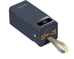 Banky Powerbank 50.000 mAh - 22,5W Snellader - Powerstation met Zaklamp & Display - USB C & USB A - Zwart