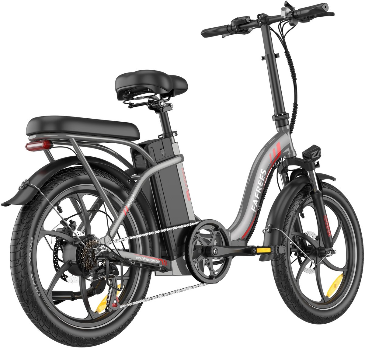 2026 Elektrische Vouwfiets – E-Bike – 20 x 3.0 Inch – 36V 20Ah Lithium Accu – 250 W – Maximaal bereik 100km – 7-speed versnelling – LCD Scherm – Aluminium Frame – Vouwfiets – Mechanische Schijfremmen – Stadsfiets – Max. Belastbaar 150 kg – Grijs