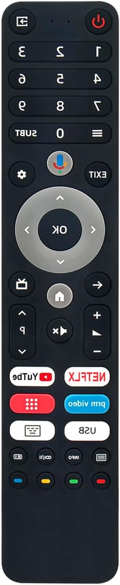Afstandsbediening - Universele Bediening - TV Gebruik - Geen Installatie Nodig - 10 Meter Bereik - Zwart