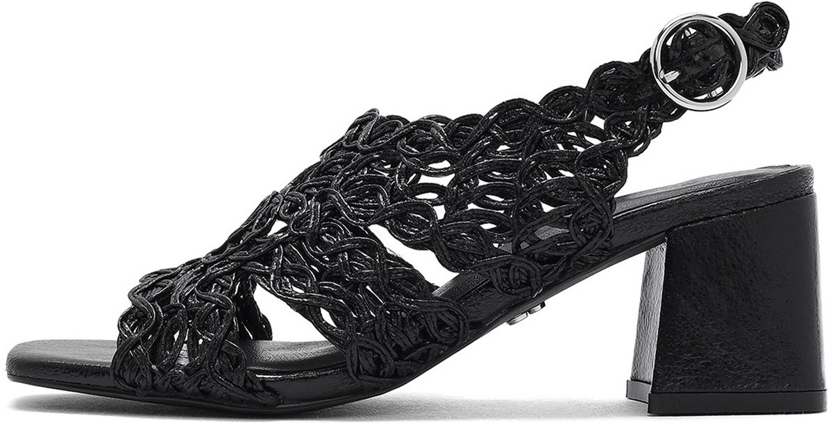 DERIMOD Sandalen Met Middelhoge Hak Imitation Leren Mid Heel Sandalen
